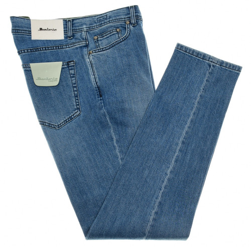 Sartorio Napoli Light Blue Cotton Stretch Denim Jeans