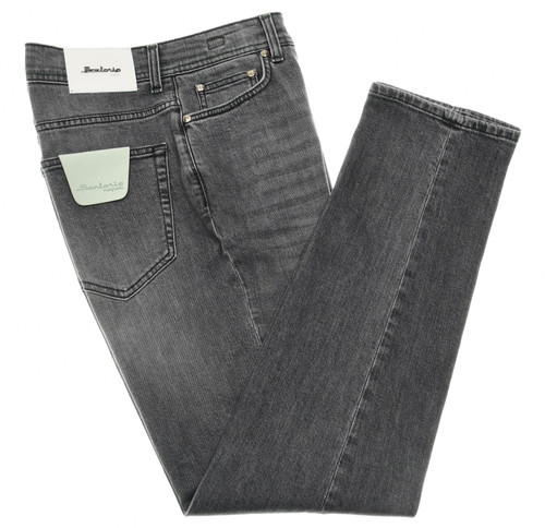 Sartorio Napoli Gray Cotton Stretch Denim Jeans