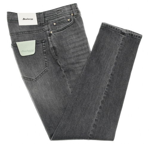 Sartorio Napoli Gray Cotton Stretch Denim Jeans