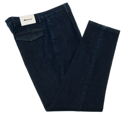 Sartorio Napoli Dark Blue Cotton Stretch Denim Pants