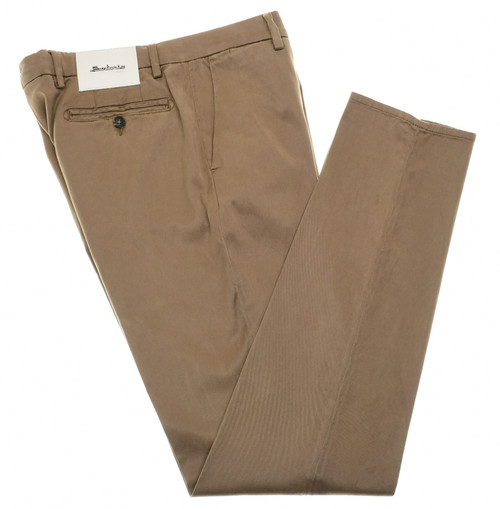 Sartorio Napoli Brown Lyocell Cotton Stretch Soft Twill Pants