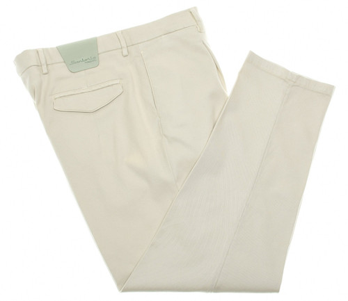 Sartorio Napoli Beige Lyocell Cotton Cashmere Stretch Soft Twill Pants