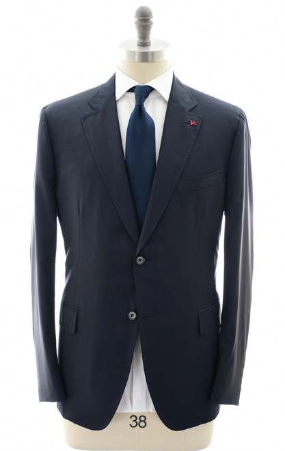 Isaia Napoli Dark Blue Stripe 100% Wool Suit