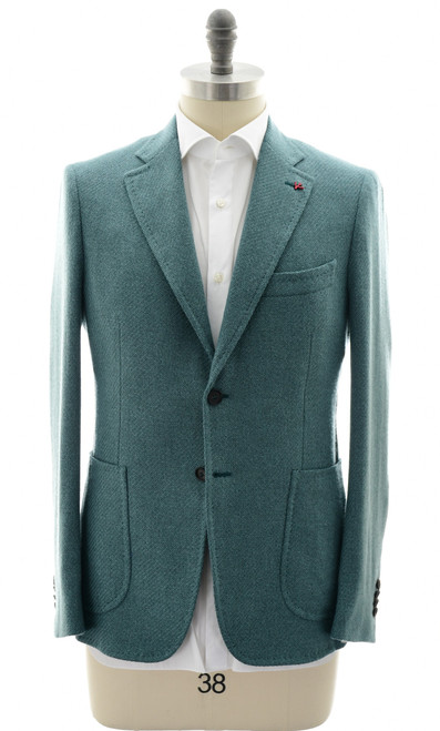 Isaia Napoli Green 100% Cashmere Sport Coat