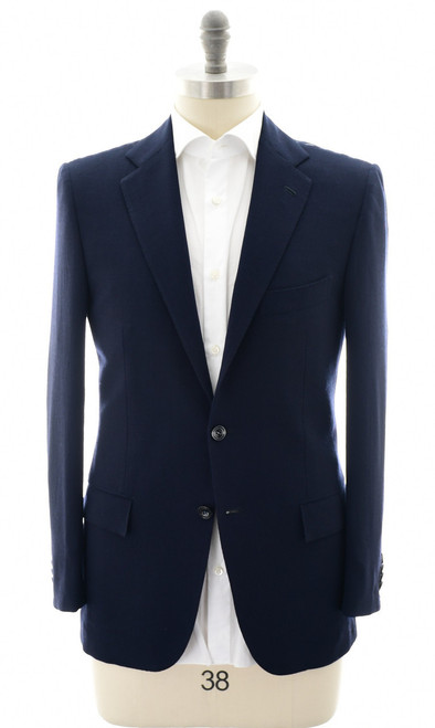 Kiton Napoli Dark Blue Wool Blazer Sport Coat