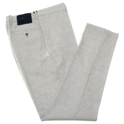 Kiton Napoli Gray Wool Linen Comfort Pants