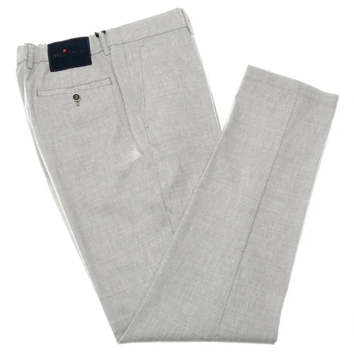 Kiton Napoli Gray Wool Linen Comfort Pants
