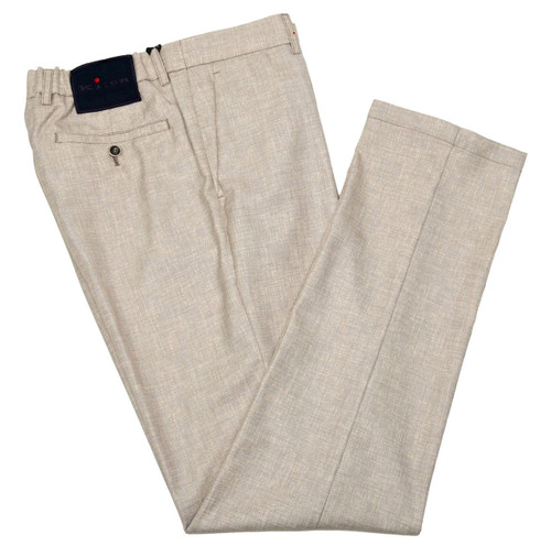 Kiton Napoli Brown Wool Comfort Pants