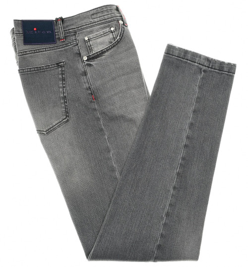 Kiton Mid-Gray Jeans Cotton Stretch Denim