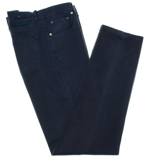 Kiton Dark Blue Lyocell Stretch Ultra Soft Twill 5 Pocket Jeans