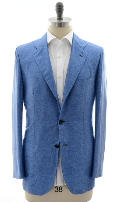 Kiton Napoli Blue Cotton Linen Sport Coat