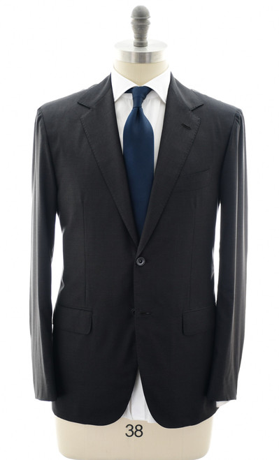 Sartorio Napoli Charcoal Gray Blue 100% Wool Suit