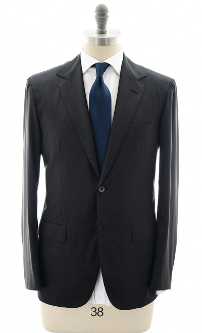 Sartorio Napoli Charcoal Gray Blue 100% Wool Suit