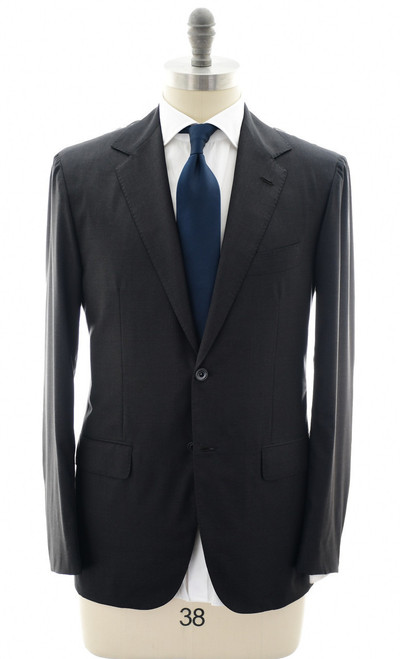 Sartorio Napoli Charcoal Gray Blue 100% Wool Suit