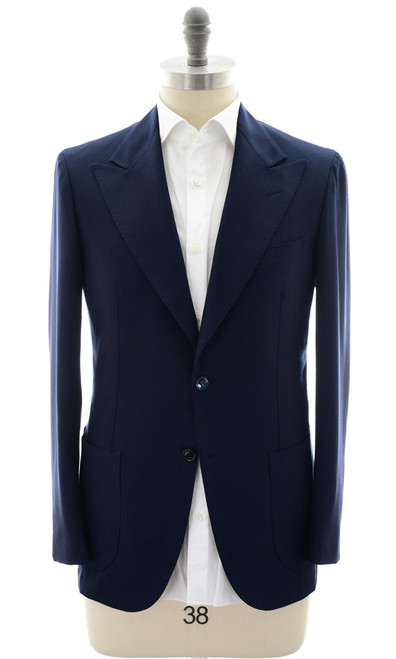 Sartorio Sport Coat Virgin Wool Blue Check Size 42