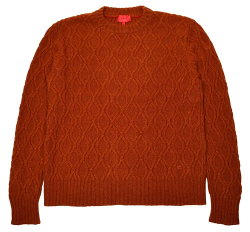 Isaia Napoli Rust Orange Sweater Crewneck Fine Cashmere Soft Knit