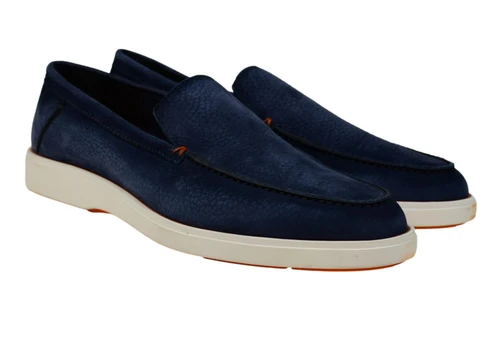 Santoni Shoes Loafers Suede Blue