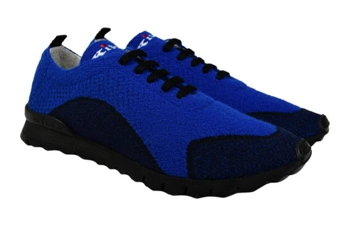 Kiton Napoli FITB Blue Black Polyester Polyamide Wool Sneakers Shoes