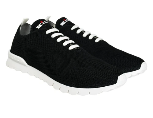 Kiton Napoli FITS Black Cotton Elastane Sneakers Shoes
