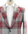 Isaia Sport Coat Jacket 'Sailor' Size 38 Red Plaid