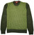 Isaia Sweater Crewneck Elbow Patch Cashmere Size Medium Green Check