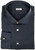 Kiton Napoli Dress Shirt Fine Cotton Jersey Size 18 1/2 Gray Navy Blue Chevron
