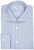 Kiton Napoli Dress Shirt Superfine Cotton Linen Size 17 Blue Stripe