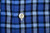 Kiton Napoli Dress Shirt Fine Linen Size 18 Navy Blue Plaid