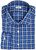 Kiton Napoli Dress Shirt Fine Linen Size 18 Navy Blue Plaid