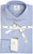 Luigi Borrelli Napoli Dress Shirt Cotton Linen Size 15 3/4 Blue Micro Stripe