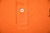 Isaia Short Sleeve Pique Knit Polo Shirt With Coral Logo Accent Cotton Size Medium Orange
