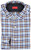 Isaia Napoli Dress Shirt Light Cotton Flannel Size 17 Blue Brown White Check