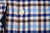 Isaia Napoli Dress Shirt Light Cotton Flannel Size 17 Blue Brown White Check