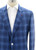 Isaia Napoli Sport Coat Jacket 'Sailor' Cashmere Wool Silk Linen Size 44 Blue Plaid