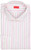 Isaia Napoli Mix Dress Shirt Cotton Twill Size 17 Pink Brown Stripe
