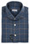 Kiton Dress Shirt Cotton Flannel Blue Brown Windowpane