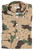 Kiton Shirt Banded Collar Linen Brown Green Camo