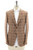 Isaia Sport Coat Jacket Blazer Capri Wool Brown Gray Windowpane