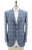 Cesare Attolini Napoli Sport Coat Blazer Wool Blend Blue Gray Plaid
