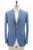 Belvest Sport Coat Jacket Cotton Stretch Blue Seersucker Stripe