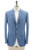 Belvest Sport Coat Jacket Cotton Stretch Blue Seersucker Stripe