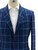 Sartorio Blue Windowpane Wool Silk Linen Sport Coat