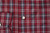 Isaia Red Gray Plaid Cotton Mix Dress Shirt