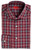 Isaia Red Gray Plaid Cotton Mix Dress Shirt