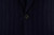 Isaia Dark Blue Gray Stripe Wool Suit Two Button