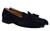 Kiton Navy Blue Calfskin Suede Leather Loafers Shoes Kiton Navy Blue Calfskin Suede Leather Loafers Shoes