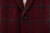 Isaia Burgundy Gray Windowpane Wool Silk Sport Coat