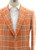 Sartorio Orange Gray Plaid Wool Silk Polyamide Cotton Sport Coat