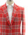 Sartorio Red Gray Plaid Wool Silk Polyamide Cotton Sport Coat