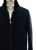 Kired Navy Blue Cashmere Mink Lined Bomber Jacket Coat